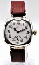 Raro orologio trincea Zenith Favre-Leuba doppio canto carica manuale argento massiccio