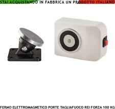 FERMO MAGNETICO 100 KG PER PORTE TAGLIAFUOCO REI TRAZIONE ANTINCENDIO ALIM. 24 V
