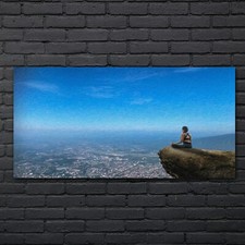 Quadro città scogliera cielo