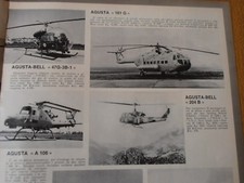 1967 ELICOTTERI ITALIANI DELLA AGUSTA MODELLI BELL CARATTERISTICHE DATI TECNICI