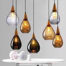 Lampada a sospensione in legno vetro sospensione barra plafoniera moderna lampada cucina