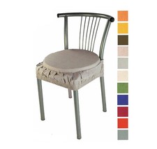 Set 6 Cuscini Sedie Rotondi Cucina Coprisedia Elastici Imbottiti Tinta Unita