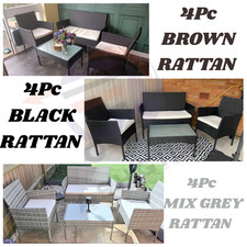 Set di mobili da giardino in rattan 4 pezzi mobili da patio esterno sedie tavolo divano