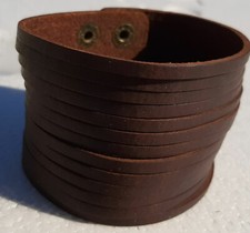 Bracciale uomo/Donna pelle in cuoio con regolabile polsino Marrone