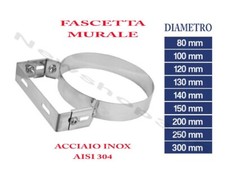 FASCETTA MURALE IN ACCIAIO INOX AISI304 STAFFA PER TUBO CANNA FUMARIA MONOPARETE
