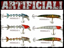 esca artificiale snodato pesca spinning bass luccio spigola traina pesce minnow