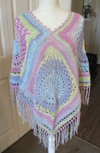 Poncho boho colorato fatto - boho,