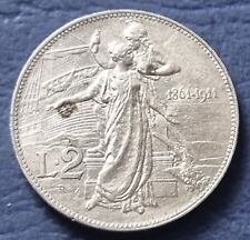 MONETA REGNO D'ITALIA RE VITTORIO EMANUELE III° DUE 2 LIRE 1911 CINQUANTENARIO