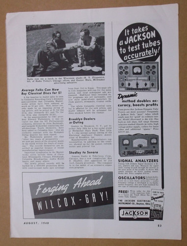 1940 jackson tube tester - jackson,