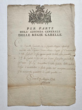 Torino Antico Documento Azienda Regie Gabelle Regno d'Italia 1794