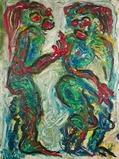 Dipinto olio su tavola pezzo