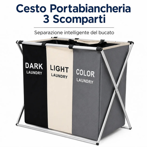 Cesto portabiancheria - portabiancheria, 3