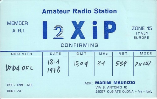 Scheda qsl radioamatore - scheda,