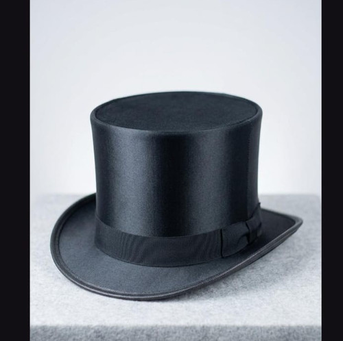 Cappello top seta nero fatto - , a