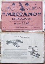 Libretto Istruzioni MECCANO per le scatole N.1, 2 e 3, anni '30/40* RARISSIMO