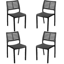 Sedia in resina antracite set