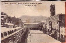 CARTOLINA  ASCOLI PICENO CITTA'   VIAG 1911 PIAZZA DEL POPOLO CON EFFETTO NEVE