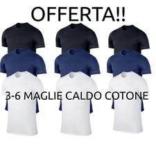 3-6 T-SHIRT UOMO MAGLIE CALDO COTONE INVERNALE GIROCOLLO MAGLIA INTIMA INTERLOCK