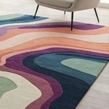 Tappeto in lana trapuntato a