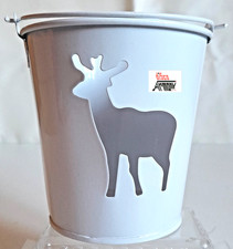 PORTA TEALIGHT  a  CESTELLO  con  ALCE  SAGOMATO   ( NUOVO)