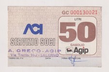Miniassegni BUONI D'ACQUISTO / BENZINA ACI Litri 50 2° tipo (marrone + timbro)