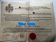 Diploma Ordine di San Giorgio d’Antiochia Cavaliere della Stella al Merito 1951