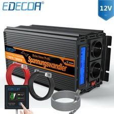 EDECOA Convertitore 12V 220V Onda Sinusoidale Pura 1500W Inverter LCD
