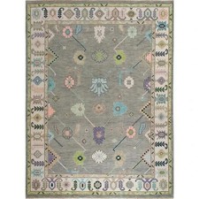 Tappeto Oushak lana annodato a