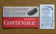 THOMPSON CENTER CONTENDER Vintage Pistola Gun Parts List Instruction USA Handgun