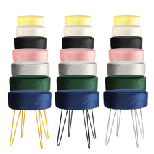 Poggiapiedi rotondo in velluto