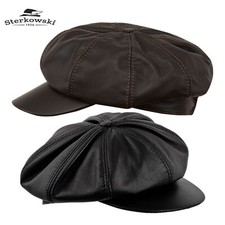 Cappello da newsboy in pelle