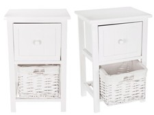 2PC White Shabby Chic Bedside