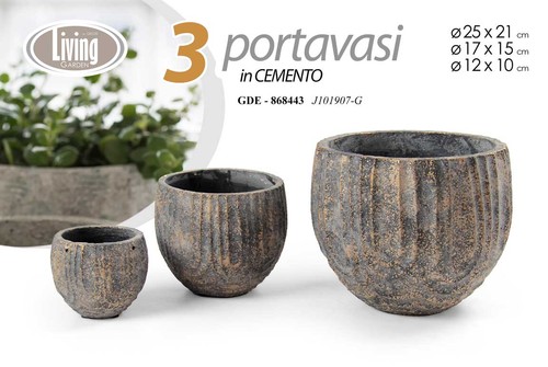 Set portavasi vaso cemento - portavasi,