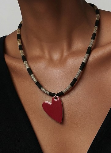 Collana righe nero oro - collana,