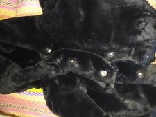 Cappotto pellicciotto donna invernale pelliccia corto nero elegante bolero S M 