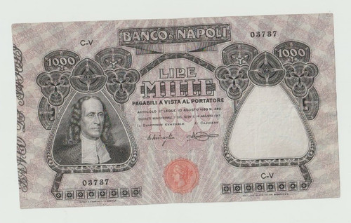 Banco napoli 1000 lire vico - banco,
