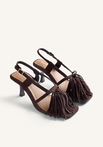 Sandali tacco frange pelle - sandali,