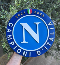 Logo in legno Napoli Campione d'Italia 2024/2025, Scudetto, Stemma 3D