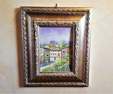 ANGELO MANINI - OLIO SU TELA - PAESAGGIO 1 - TELA CON CORNICE 13x18 - 