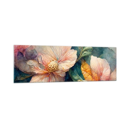 Quadro vetro 160x50cm fiori - 160x50cm,