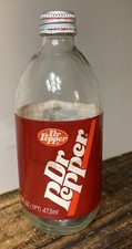 Vintage - difficile da trovare - Dr Pepper 16 oz bottiglia di vetro twist off con etichetta di carta