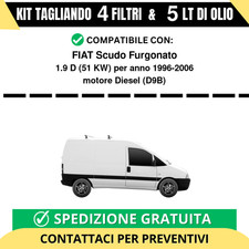 Tagliando per FIAT Scudo Furgonato 1.9 D 51 kw Diesel 1996-2006 - 5 Lt di oli...
