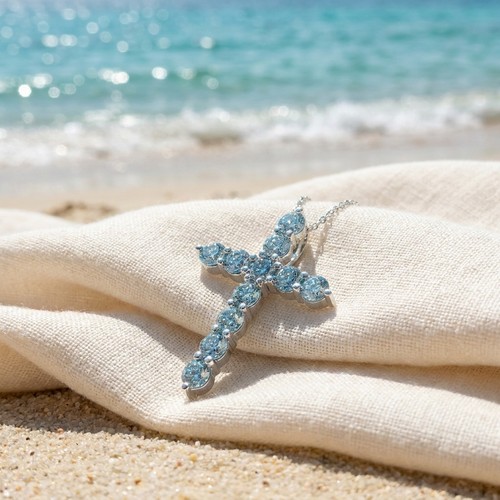 Pendente croce con brillanti - a,