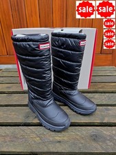 HUNTER STIVALI DA NEVE ISOLATI STIVALI DA NEVE alti neri caldi invernali donna UK 5
