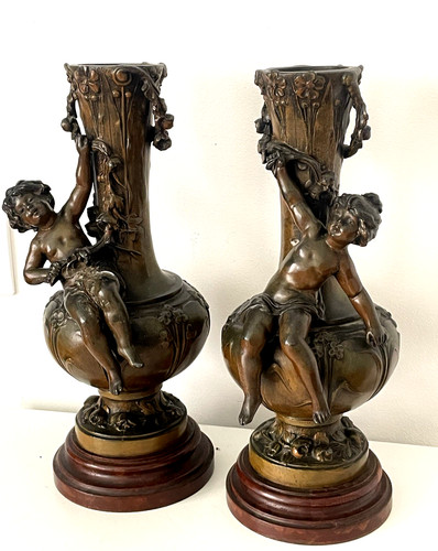 Paire vases moreau en - de,
