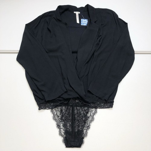 Body nero pizzo taglio v - pizzo, a