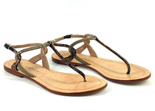 Sandali MALIPARMI donna UK 3 EU 36 rame e argento grigio fibbia punta piatta