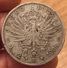 Moneta 2 Lire 1906 Aquila