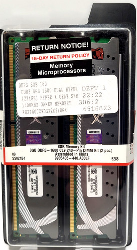 Kingston hyperx 8gb - 8gb, (2x4gb)