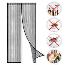 TENDA ZANZARIERA MAGNETICA CON CALAMITA 140 X 240 CM NERA PER PORTA BALCONE NEW
